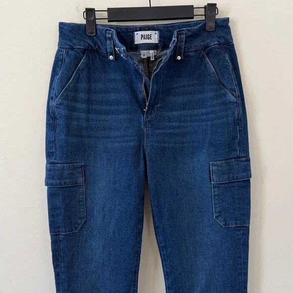 PAIGE Dion High Rise Bootcut Cargo Jeans in Gracielou Size 29